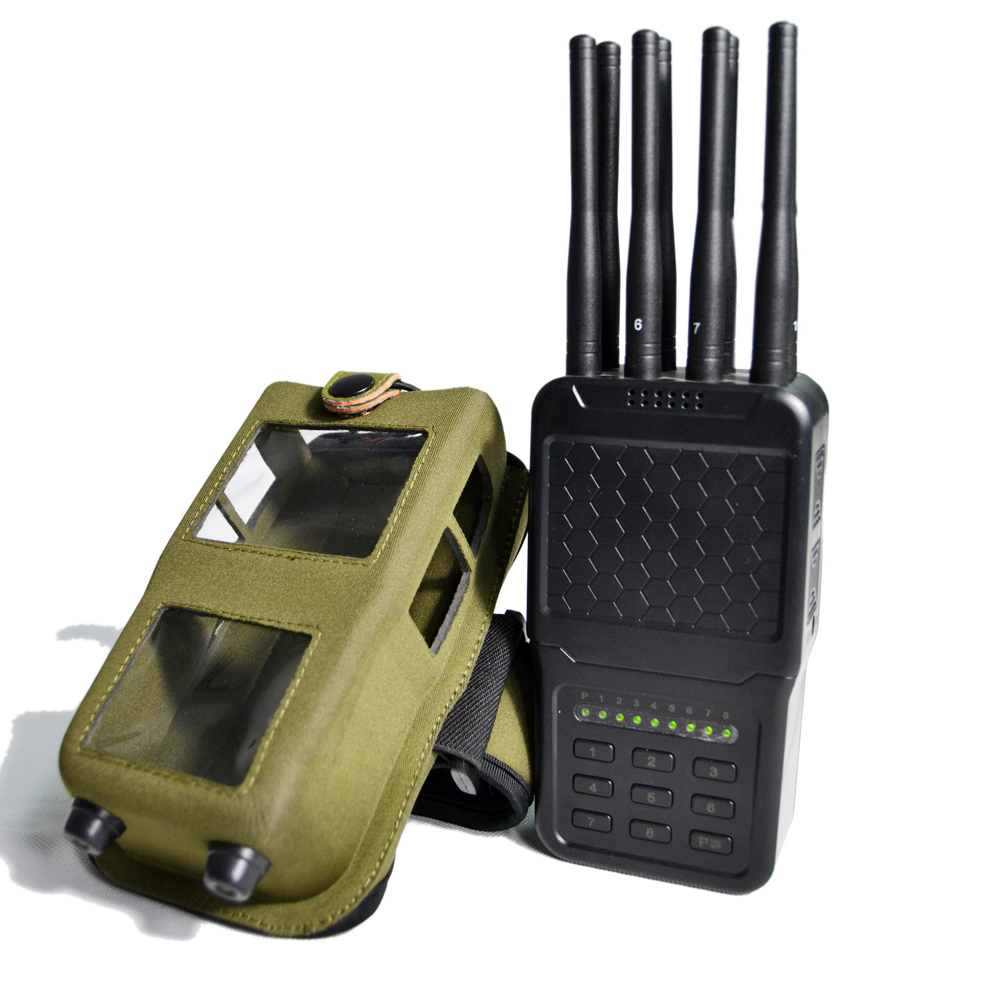 frequency jammer blocker - 8 Antenna Handheld Cell Phone Signal Jammer WIFI GPG LOJACK Blockers